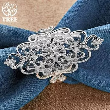 Ювелирные изделия из полого кольца с узором из стерлингового серебра 925 пробы 6#