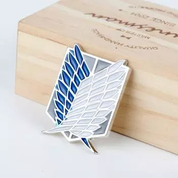 Ювелирные изделия из японского аниме «Атака Титанов», брошь, значок Легиона, брошь на лацкане, брошь золотой/синий