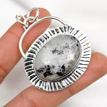 Ювелирные изделия из радужного лунного камня, подвеска из стерлингового серебра 925 пробы, красивая ювелирная подвеска ручной работы 2.13 Inches белый