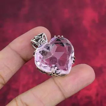 Ювелирные изделия из розового кунцита, кулон из стерлингового серебра 925 пробы, ювелирные изделия ручной работы с драгоценными камнями, подарки для жены, абсолютно новый кулон 1.42 Inches розовый