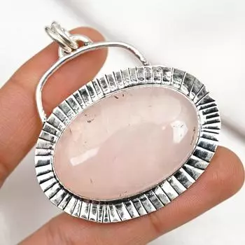 Ювелирные изделия из розового кварца, кулон из стерлингового серебра 925 пробы, ювелирные изделия ручной работы с драгоценными камнями, подарки для жены, абсолютно новый кулон 2.13 Inches розовый