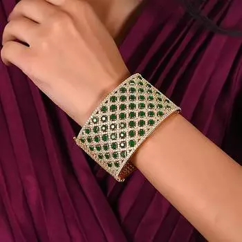 Ювелирные изделия из розового золота с серебряным покрытием, красного, зеленого, розового, белого, американского бриллианта, фианита, открывающегося на руку, браслет Када для женщин/девушек