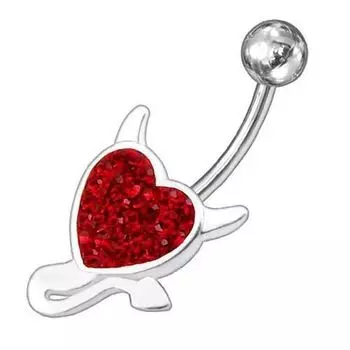 Ювелирные изделия из серебра 925 пробы Diablesse для пирсинга пупка - красный
