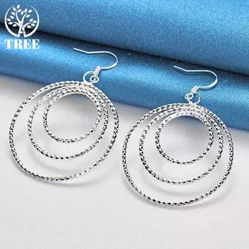 Ювелирные изделия из серебра 925 пробы с подвеской в виде трех кругов