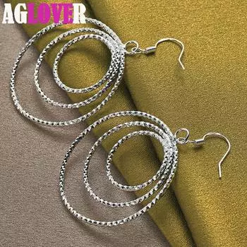 Ювелирные изделия из серебра 925 пробы с подвеской в виде трех кругов 6.30*4.00cm