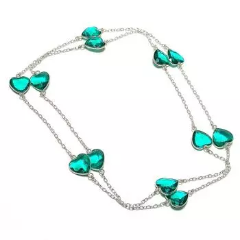 Ювелирные изделия из серебра 925 пробы с натуральным турмалином индиголитом 36 дюймов f3z94