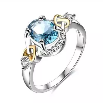 Ювелирные изделия из серебра 925 пробы с сапфиром, обручальные кольца с бриллиантами для женщин Anillos Bizuteria, драгоценный камень, синий топаз 7 синий