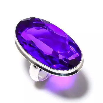 Ювелирные изделия из серебра 925 пробы с розовым аметистом, размер 9, N5D10