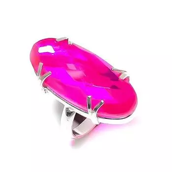 Ювелирные изделия из серебра 925 пробы с розовым рубиллитом, размер 8, F8F08