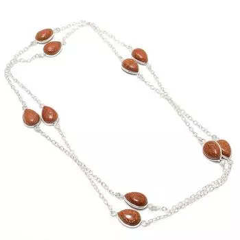 Ювелирные изделия из серебра 925 пробы с красным солнечным камнем 36 дюймов j1A13 красный