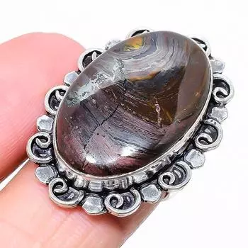 Ювелирные изделия из серебра 925 пробы с драгоценным камнем «Железный тигровый глаз» размер 7 G8O06 7 красный