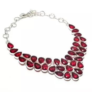 Ювелирные изделия из серебра 925 пробы с мозамбикским гранатом, 18 дюймов H2S52