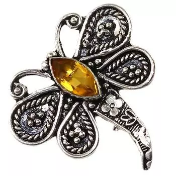 Ювелирные изделия из серебра 925 пробы с этническим кварцевым камнем и цитрином, булавки и броши 1,5