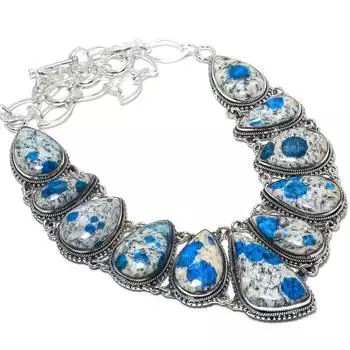 Ювелирные изделия из серебра 925 пробы с драгоценным камнем K2 Azurite, 18 дюймов JCN484-367