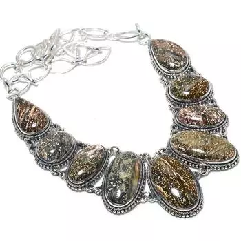 Ювелирные изделия из серебра 925 пробы с драгоценными камнями Ocean Jasper, 18 дюймов JCN484-465