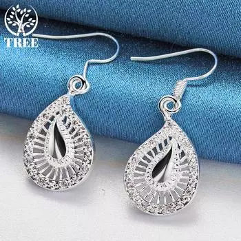 Ювелирные изделия из сережек-капель из стерлингового серебра 925 пробы с каплями воды