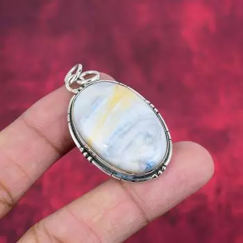 Ювелирные изделия из синего родохрозита, кулон из стерлингового серебра 925 пробы, ювелирные изделия ручной работы с драгоценными камнями, подарки для жены, абсолютно новый кулон 1.77 Inches синий
