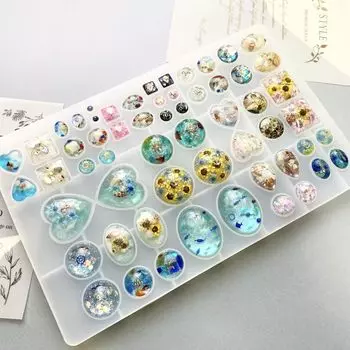 Ювелирные изделия из смолы Сердце Овал Полукруг Капля воды Силиконовая форма Ожерелье Подвеска Серьги Аксессуары Детали Силиконовая форма Набор для резки Инструмент Капля Капля