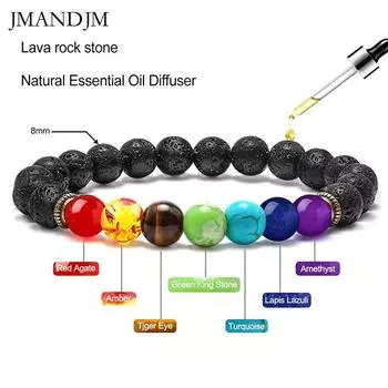Ювелирные изделия из сплава Браслеты из вулканического камня, разноцветные, браслеты из камня, мужские и женские браслеты, украшения для рук
