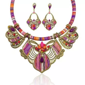 Ювелирные изделия из сплава, серьги, ожерелье, богемные комплекты ювелирных изделий