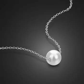 Ювелирные изделия из стерлингового серебра 100% 925 пробы. Корейская мода, простой и нежный женский жемчужный кулон, серебряное ожерелье с твердым сердцем
