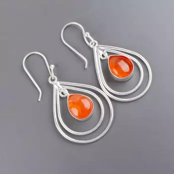 Ювелирные изделия из стерлингового серебра 925 пробы с сердоликом, серьги-подвески ручной работы 2,00 EE-34-29