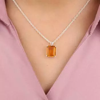 Ювелирные изделия из стерлингового серебра 925 пробы с цитрином, праздничная подвеска 0,69 для женщин PP-58-5