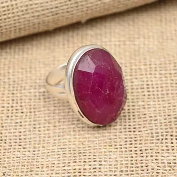 Ювелирные изделия из стерлингового серебра 925 пробы с прекрасным кашмирским красным рубиновым драгоценным камнем ручной работы 4 красный