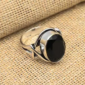 Ювелирные изделия из стерлингового серебра 925 пробы с черной шпинелью ручной работы для свадебного подарка 4 чёрный