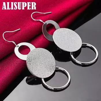 Ювелирные изделия из стерлингового серебра 925 пробы с матовыми геометрическими многоцветными серьгами