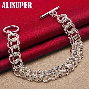 Ювелирные изделия из стерлингового серебра 925 пробы с круглой цепочкой и пряжкой OT 20cm