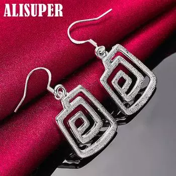 Ювелирные изделия из стерлингового серебра 925 пробы с квадратной нитью