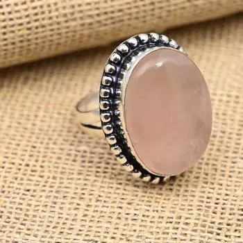 Ювелирные изделия из стерлингового серебра 925 пробы с розовым кварцем ручной работы на Рождество 4 розовый