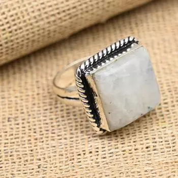 Ювелирные изделия из стерлингового серебра 925 пробы с лунным камнем ручной работы на Рождество 4 белый