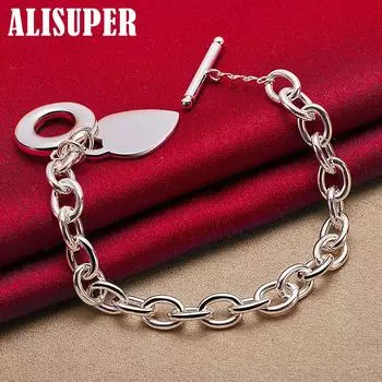 Ювелирные изделия из стерлингового серебра 925 пробы с подвеской в форме сердца 20cm