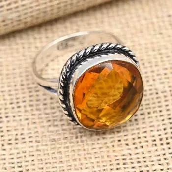 Ювелирные изделия из стерлингового серебра 925 пробы с красивым медовым топазом и драгоценным камнем ручной работы 4 мёд