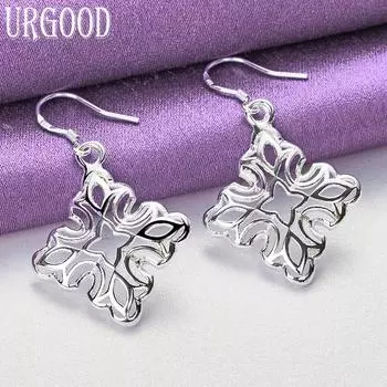 Ювелирные изделия из стерлингового серебра 925 пробы с геометрическим рисунком серьги-капли