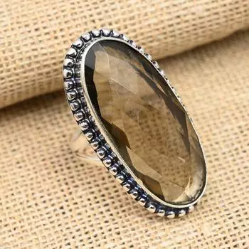 Ювелирные изделия из стерлингового серебра 925 пробы с дымчатым топазом ручной работы для любви 4 коричневый