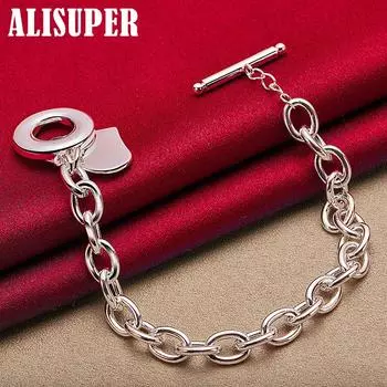 Ювелирные изделия из стерлингового серебра 925 пробы с подвеской в виде сердца любви 20cm