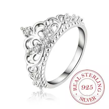 Ювелирные изделия из стерлингового серебра 925 пробы, винтажные роскошные хрустальные короны, обручальные серебряные кольца для женщин, модные Anel De Prata Bijoux Gif 8