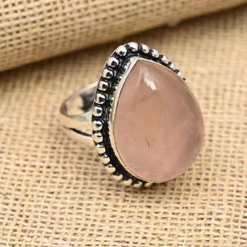 Ювелирные изделия из стерлингового серебра 925 пробы с розовым кварцем ручной работы на День Благодарения 4 розовый