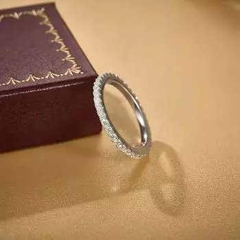 Ювелирные изделия из стерлингового серебра 925 пробы, кольцо вечности с сияющим муассанитом, обручальные кольца из стерлингового серебра 925 пробы с муассанитом для женщин и мужчин 6
