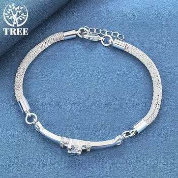 Ювелирные изделия из стерлингового серебра 925 пробы с большим цирконом AAA 20cm