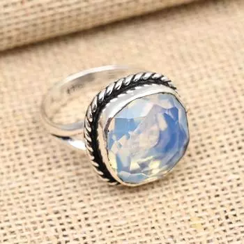 Ювелирные изделия из стерлингового серебра 925 пробы с удивительным молочным опалом и драгоценным камнем ручной работы 4 белый