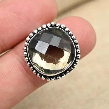 Ювелирные изделия из стерлингового серебра 925 пробы с дымчатым топазом Красивое кольцо Ювелирные изделия ручной работы 4 коричневый