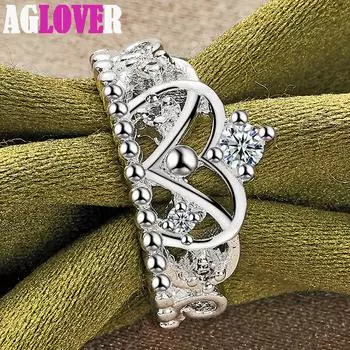 Ювелирные изделия из стерлингового серебра 925 пробы с короной AAA и цирконом 7#