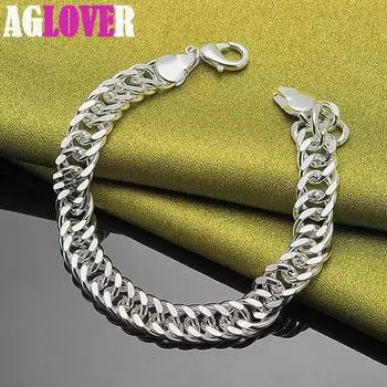 Ювелирные изделия из стерлингового серебра 925 пробы с боковой цепочкой диаметром 10 мм 20cm