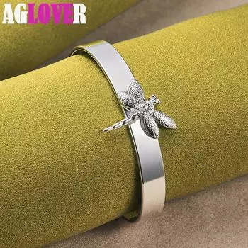 Ювелирные изделия из стерлингового серебра 925 пробы с цирконом AAA и стрекозой