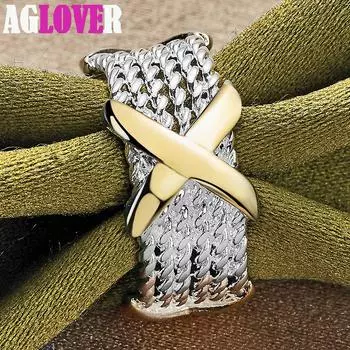 Ювелирные изделия из стерлингового серебра 925 пробы с золотыми буквами X 5#