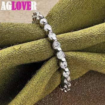 Ювелирные изделия из стерлингового серебра 925 пробы с цирконом AAA 7#